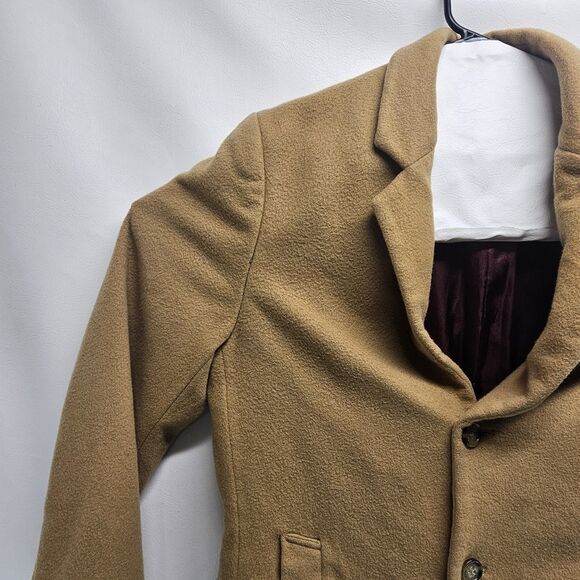 Michael Kors Wool Cashmere Coat 42L | Camel | Burgundy Lining | Used - Picture 12 of 16